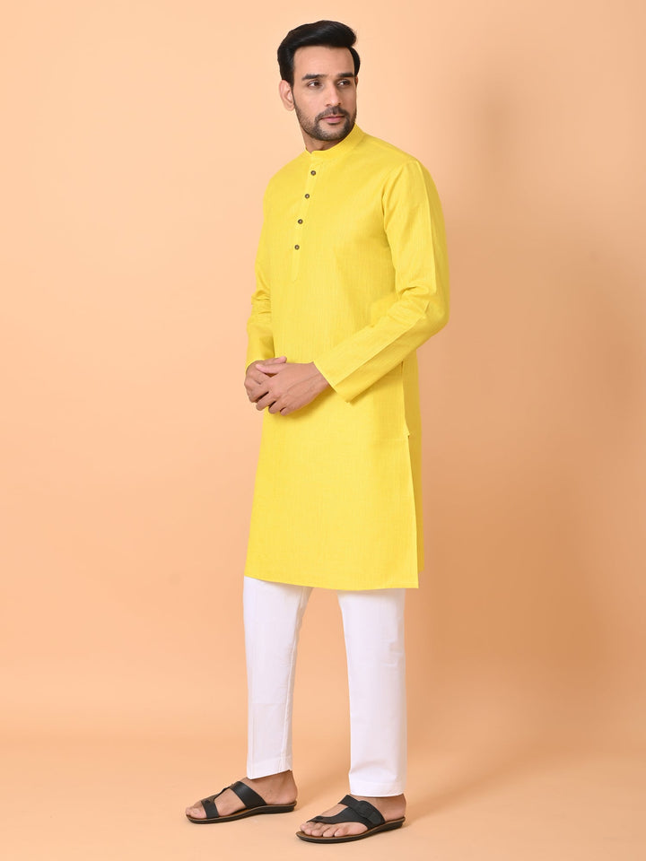 Solid Yellow Kurta Set