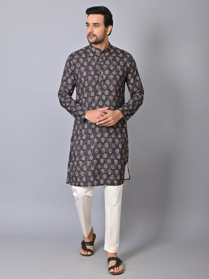 Floral Black Kurta Set