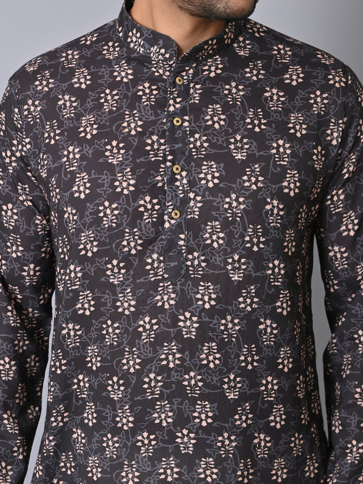 Floral Black Kurta Set