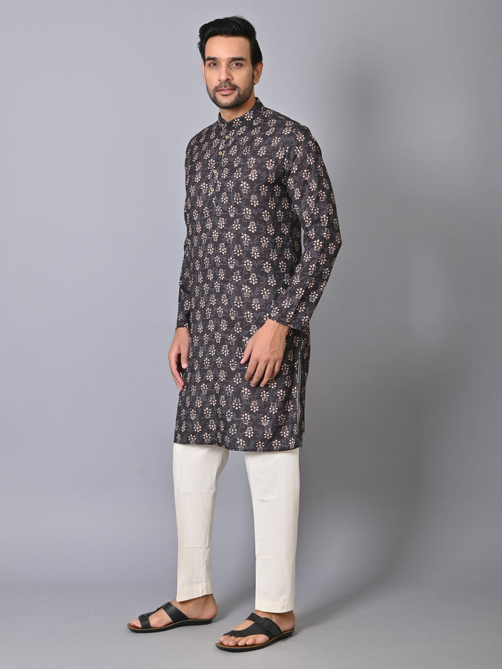 Floral Black Kurta Set