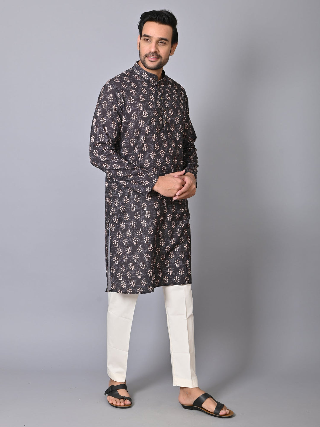 Floral Black Kurta Set