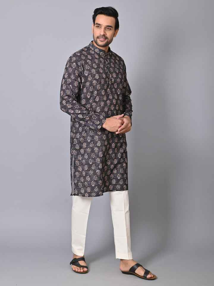 Floral Black Kurta Set