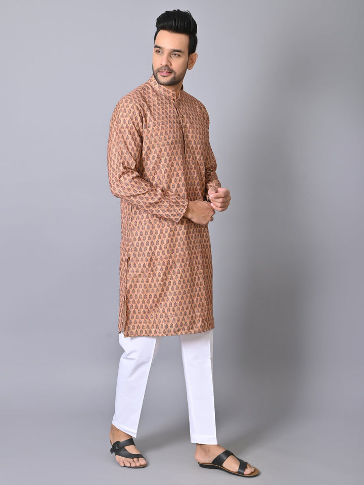 Ethnic Motifs Peach Kurta Set