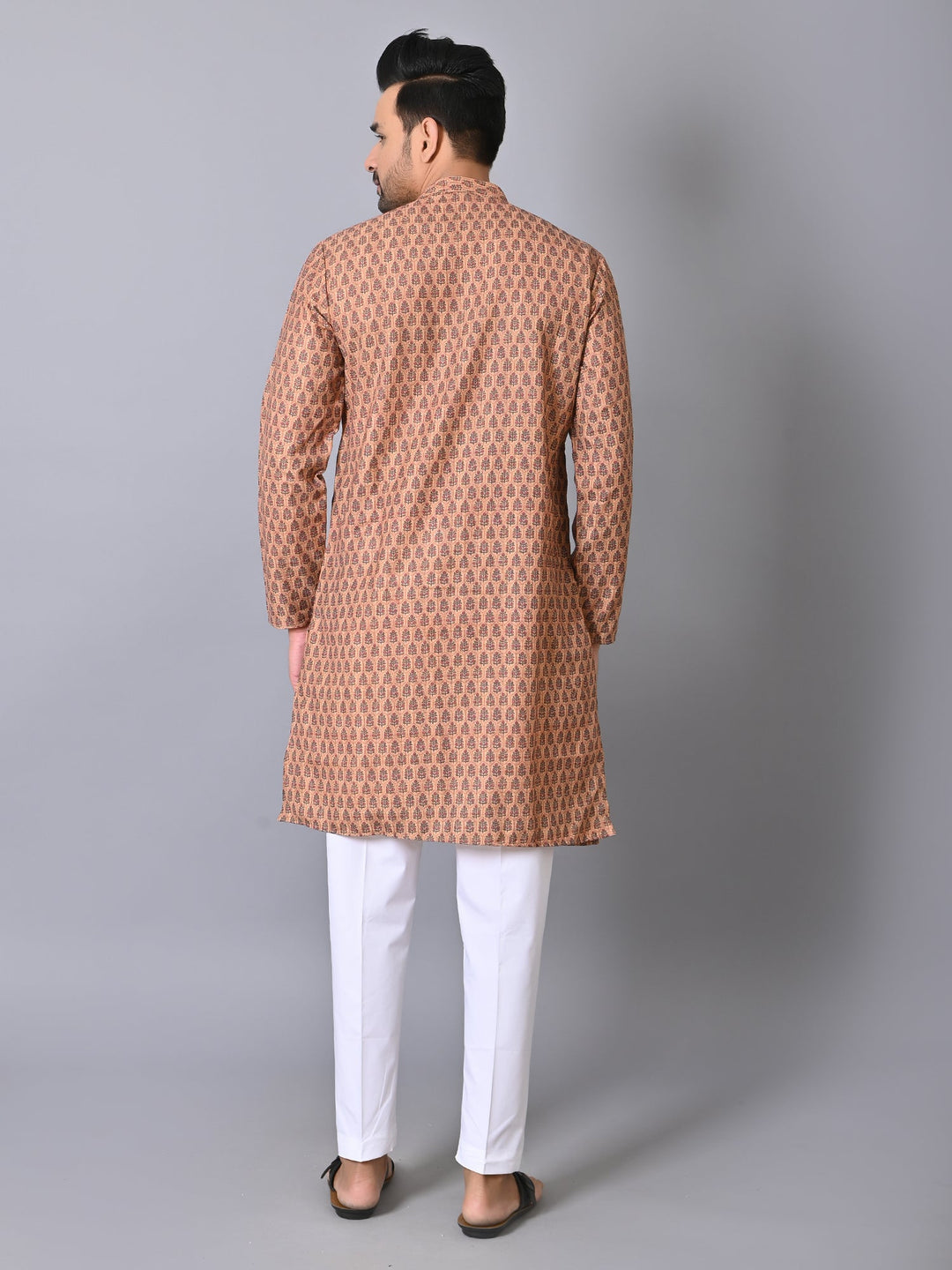 Ethnic Motifs Peach Kurta Set