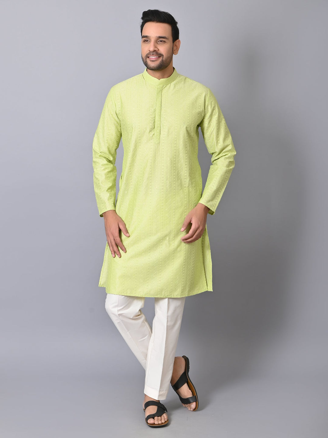 Chikan Green Kurta Set