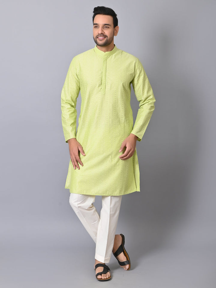 Chikan Green Kurta Set
