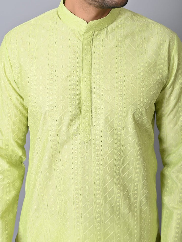 Chikan Green Kurta Set