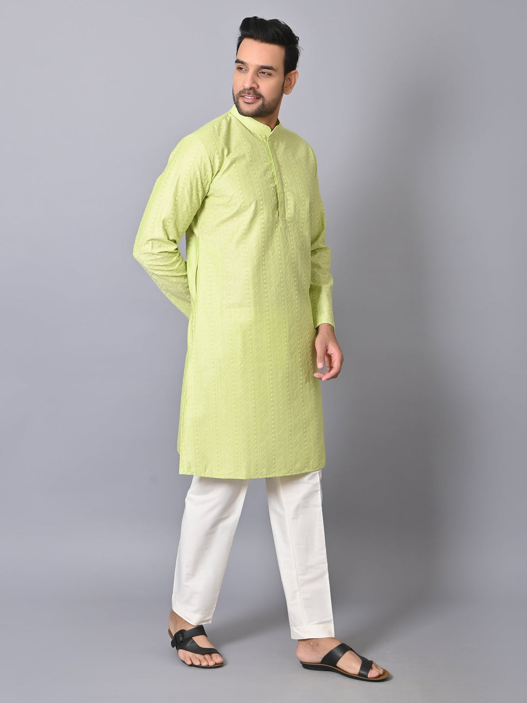 Chikan Green Kurta Set