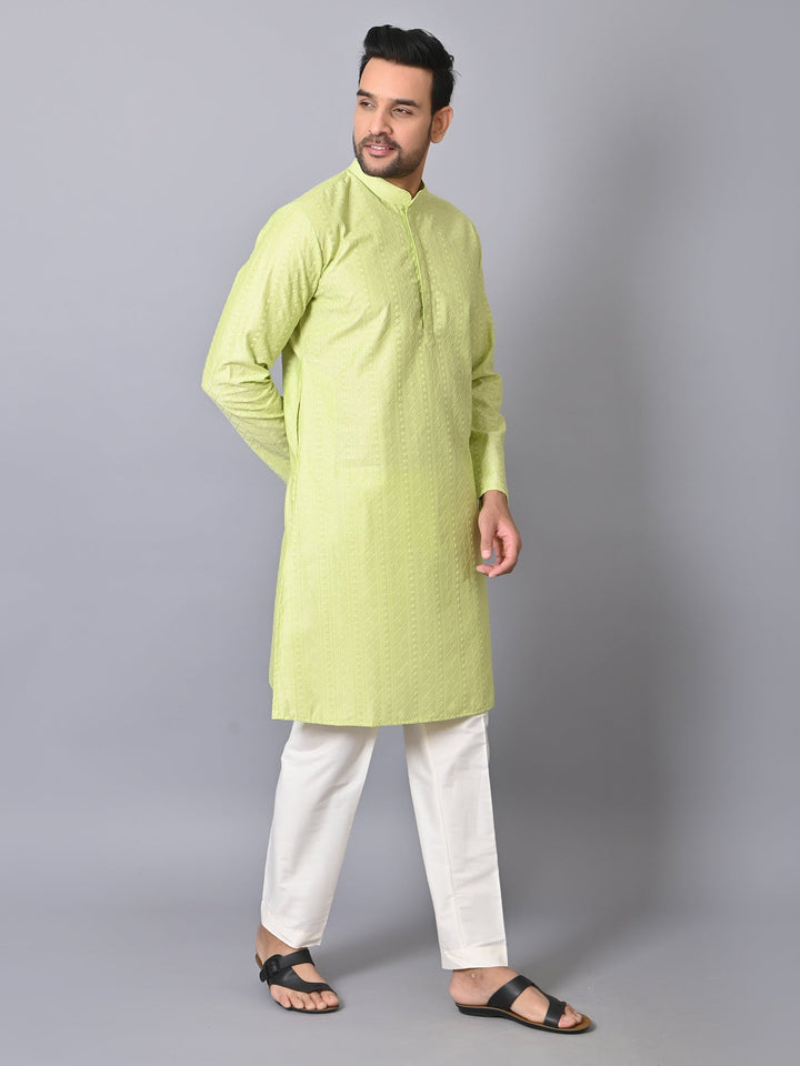 Chikan Green Kurta Set