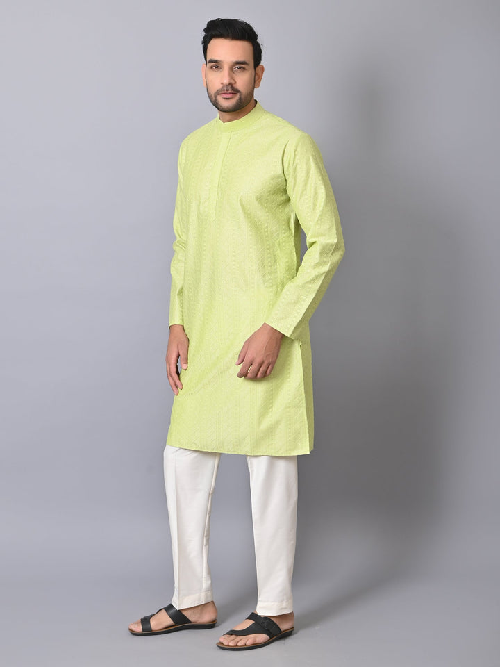 Chikan Green Kurta Set