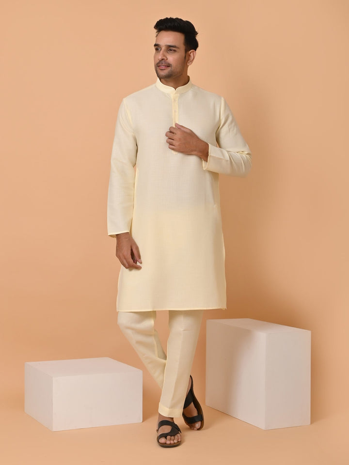 Solid Cream Kurta Set