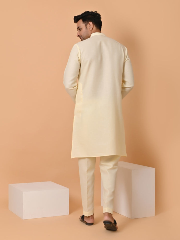 Solid Cream Kurta Set