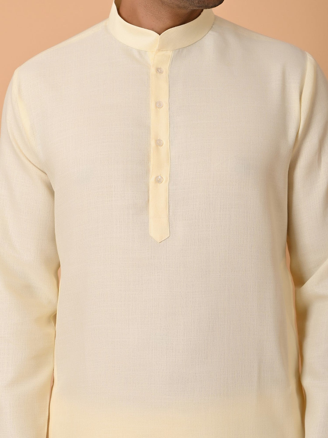 Solid Cream Kurta Set