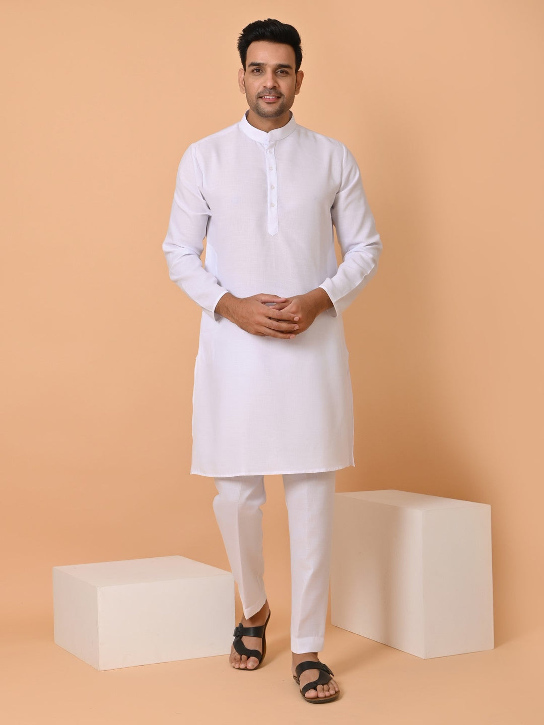 Solid White Kurta Set