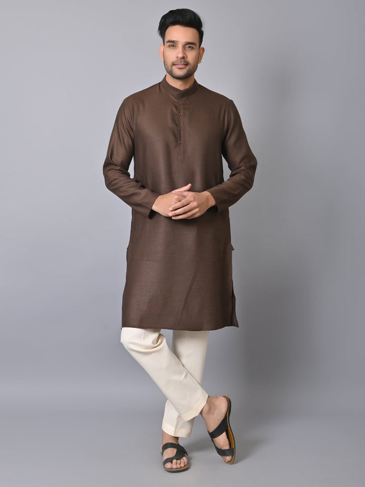 Solid Brown Kurta Set