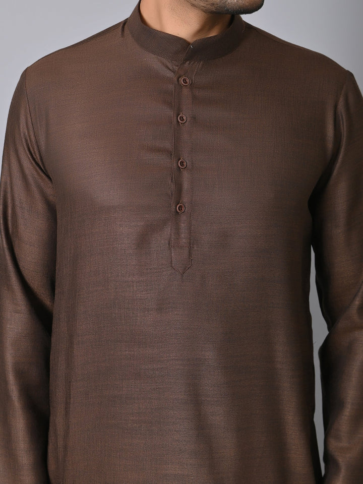 Solid Brown Kurta Set