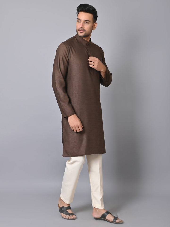 Solid Brown Kurta Set