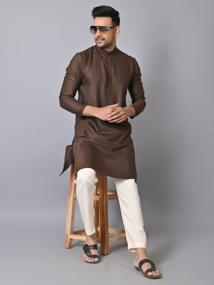 Solid Brown Kurta Set