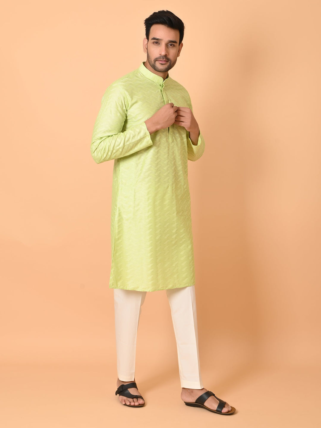 Chikan Green Kurta Set