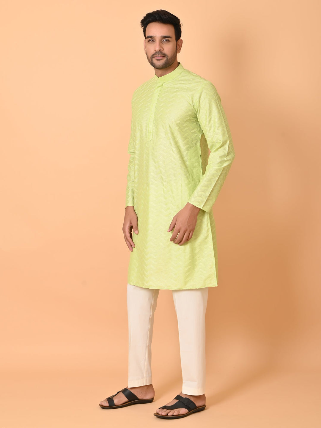 Chikan Green Kurta Set