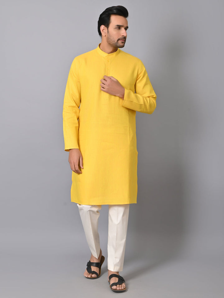 Solid Yellow Kurta Set