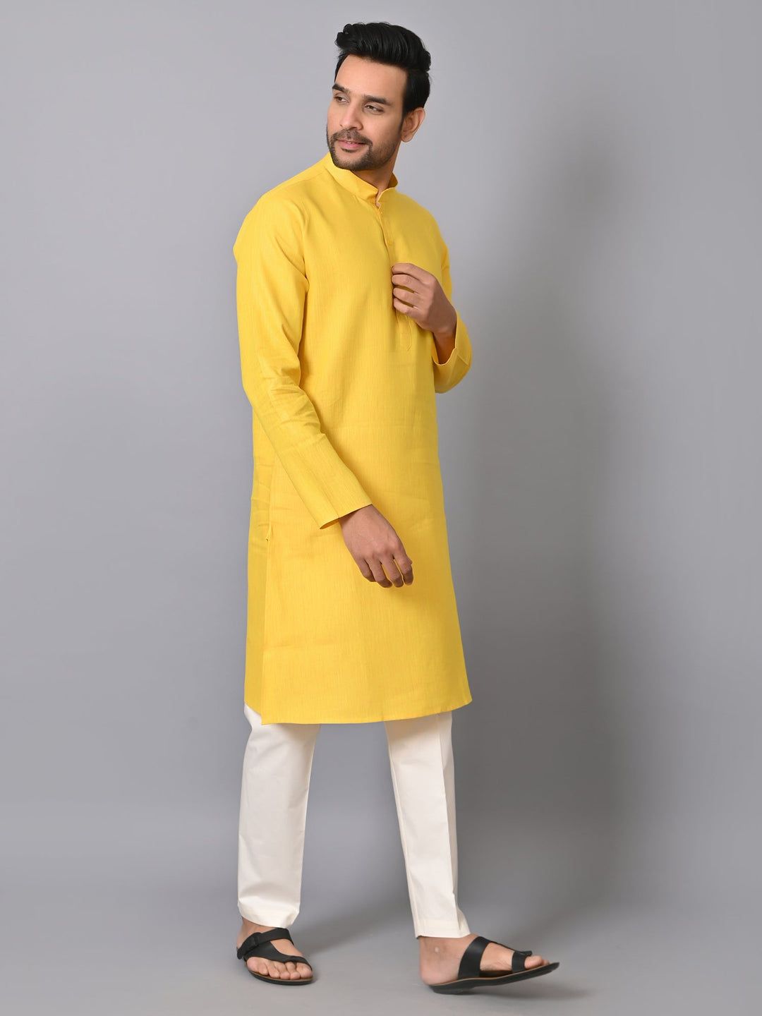 Solid Yellow Kurta Set