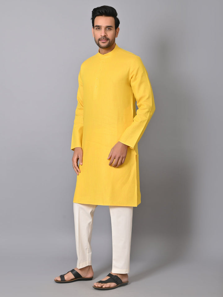 Solid Yellow Kurta Set