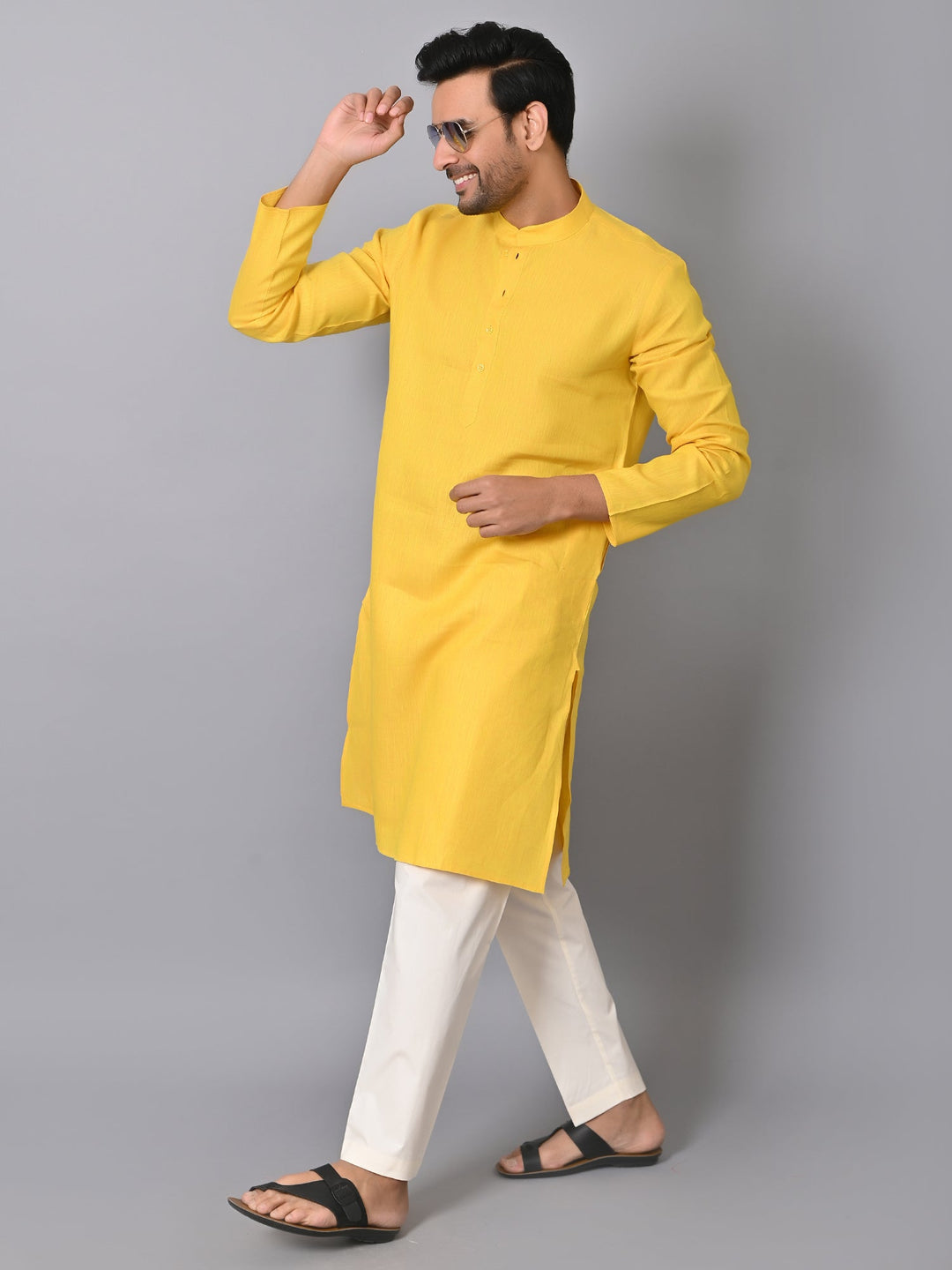 Solid Yellow Kurta Set