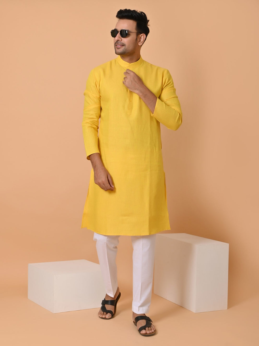 Solid Mustard Kurta Set