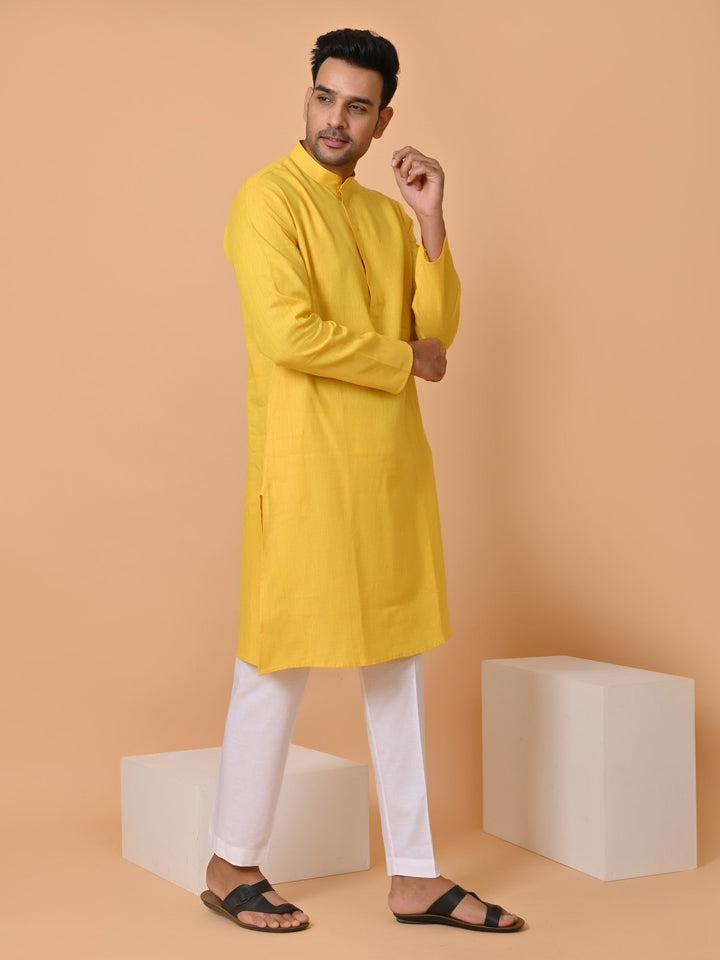 Solid Mustard Kurta Set