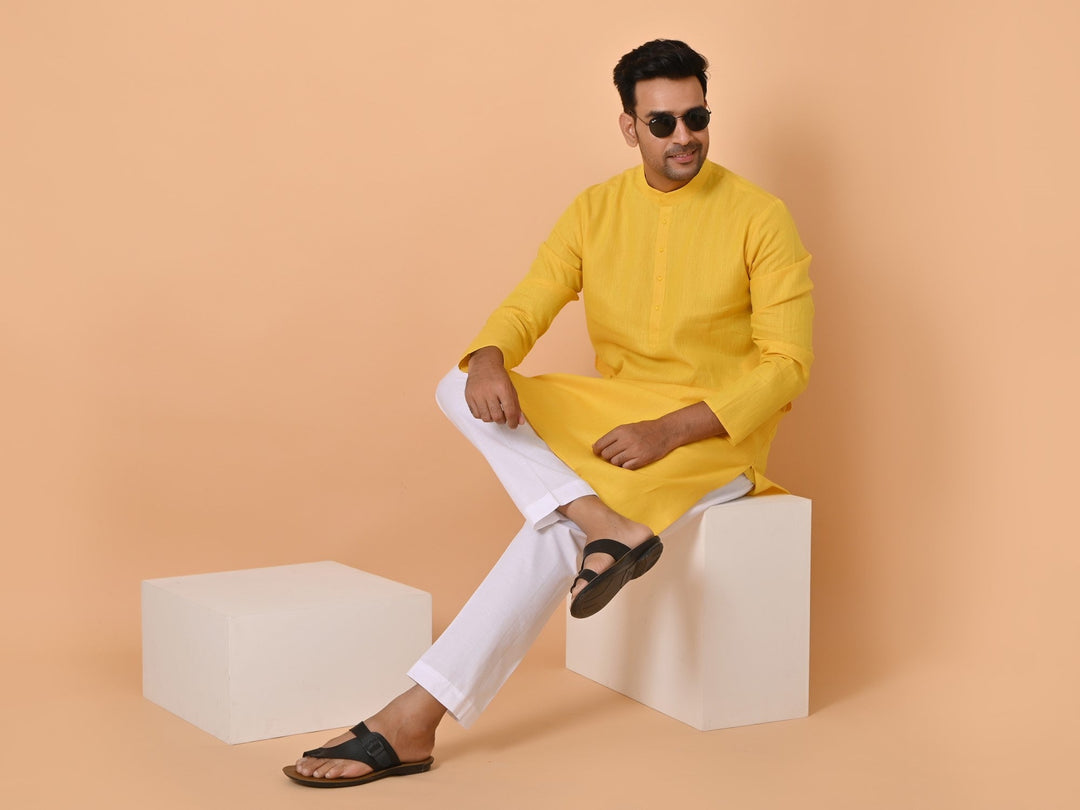 Solid Mustard Kurta Set