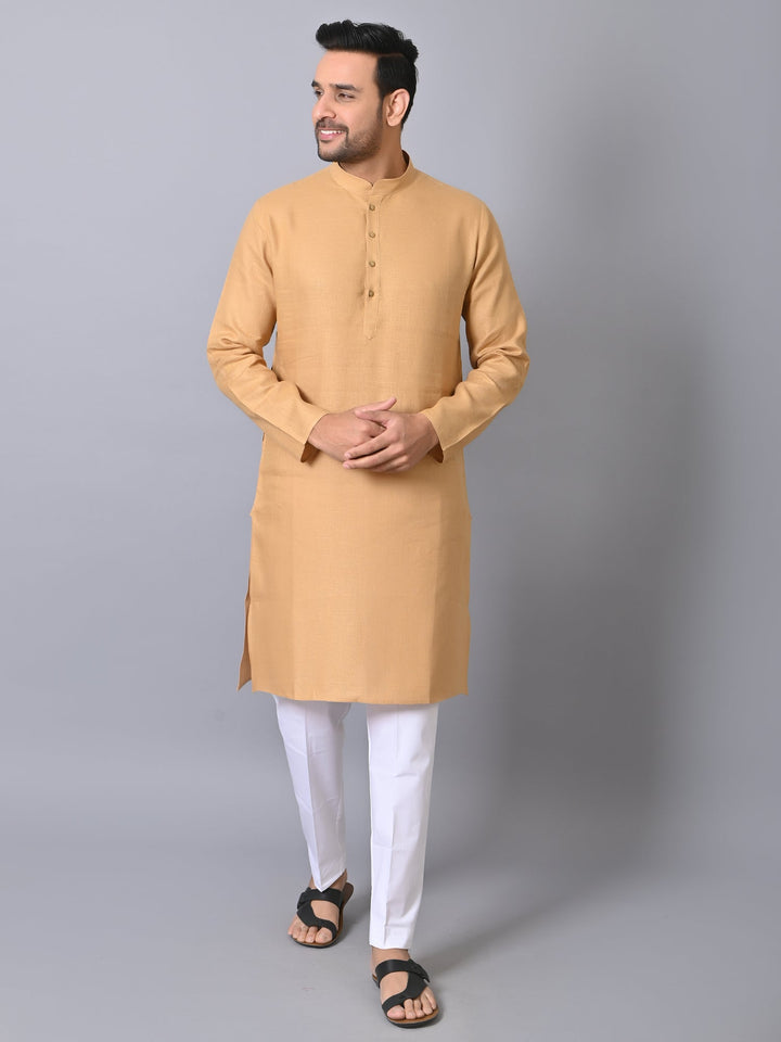 Solid Beige Kurta Set