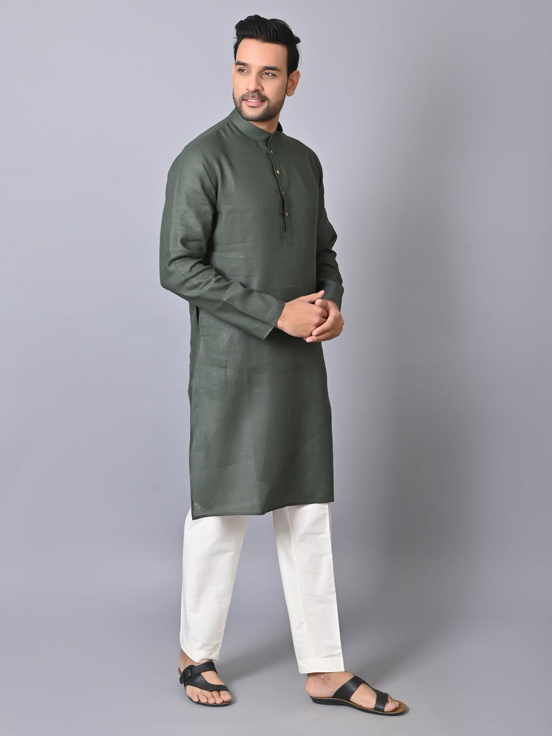 Solid Olive Kurta Set