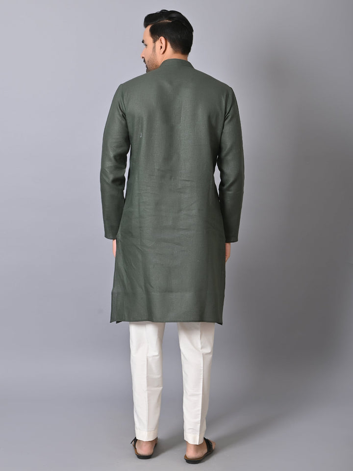 Solid Olive Kurta Set