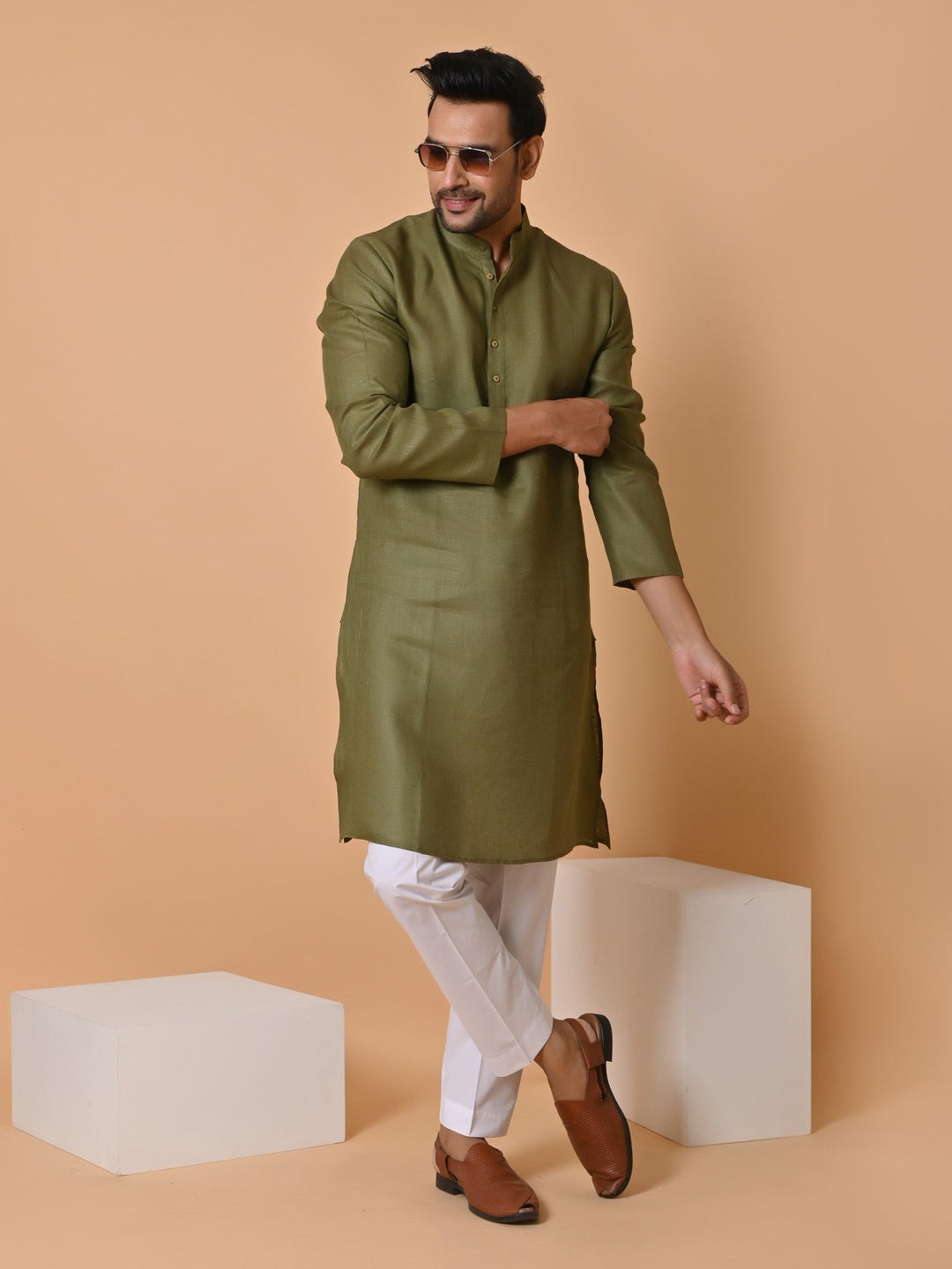 Solid Green Kurta Set