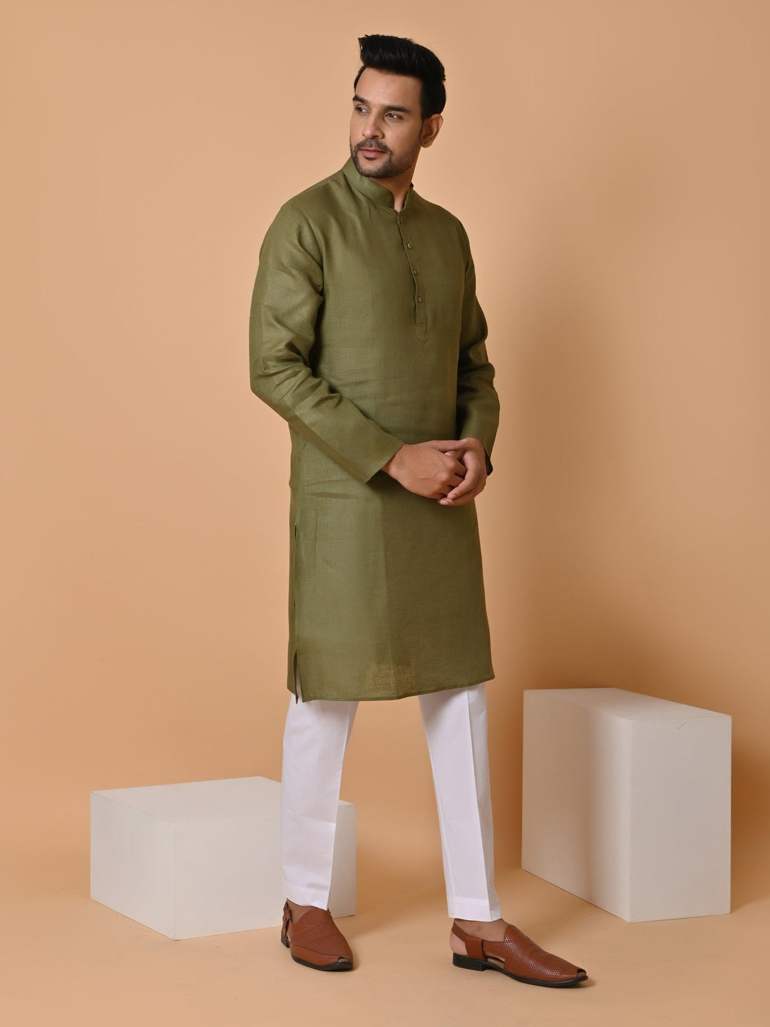 Solid Green Kurta Set