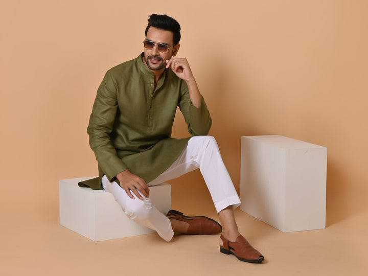 Solid Green Kurta Set