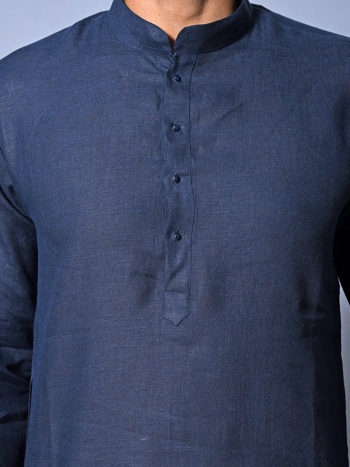 Solid Navy Blue Kurta Set