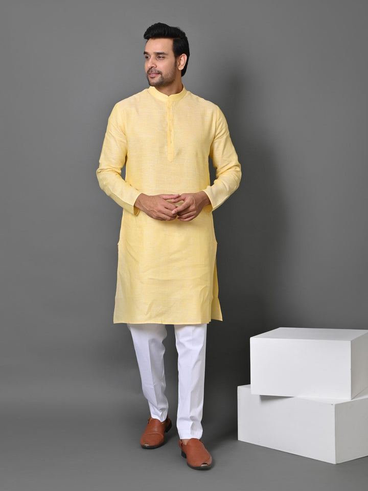 Solid Yellow Kurta Set