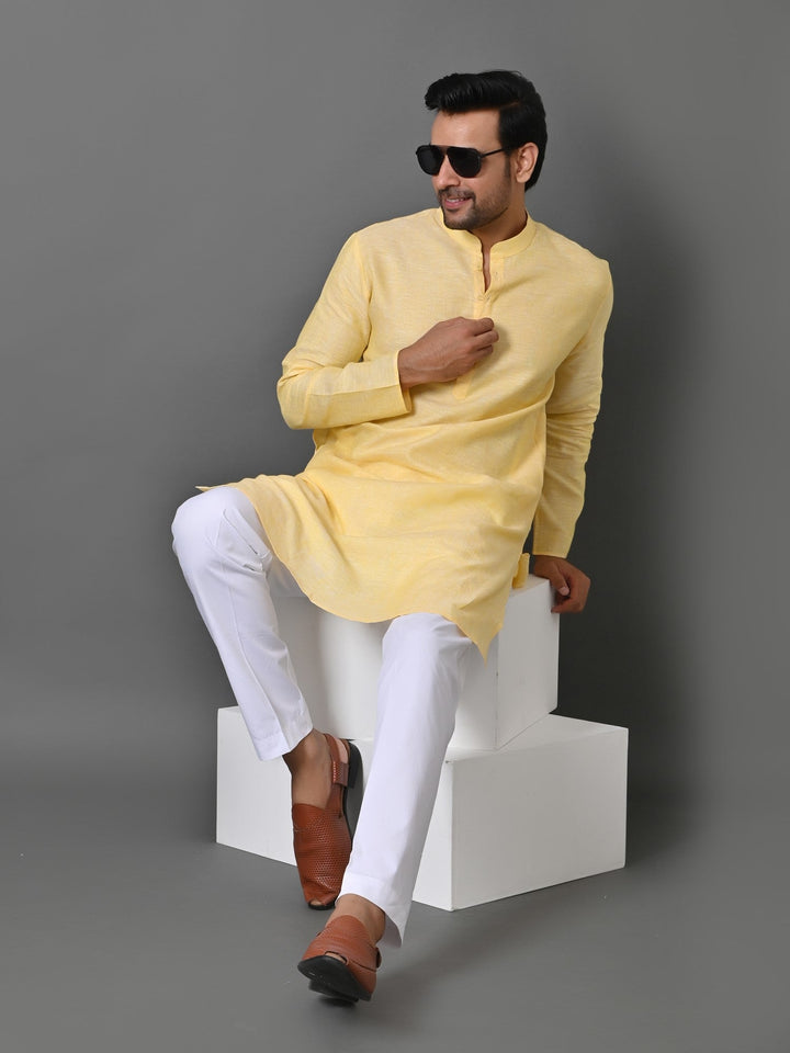 Solid Yellow Kurta Set