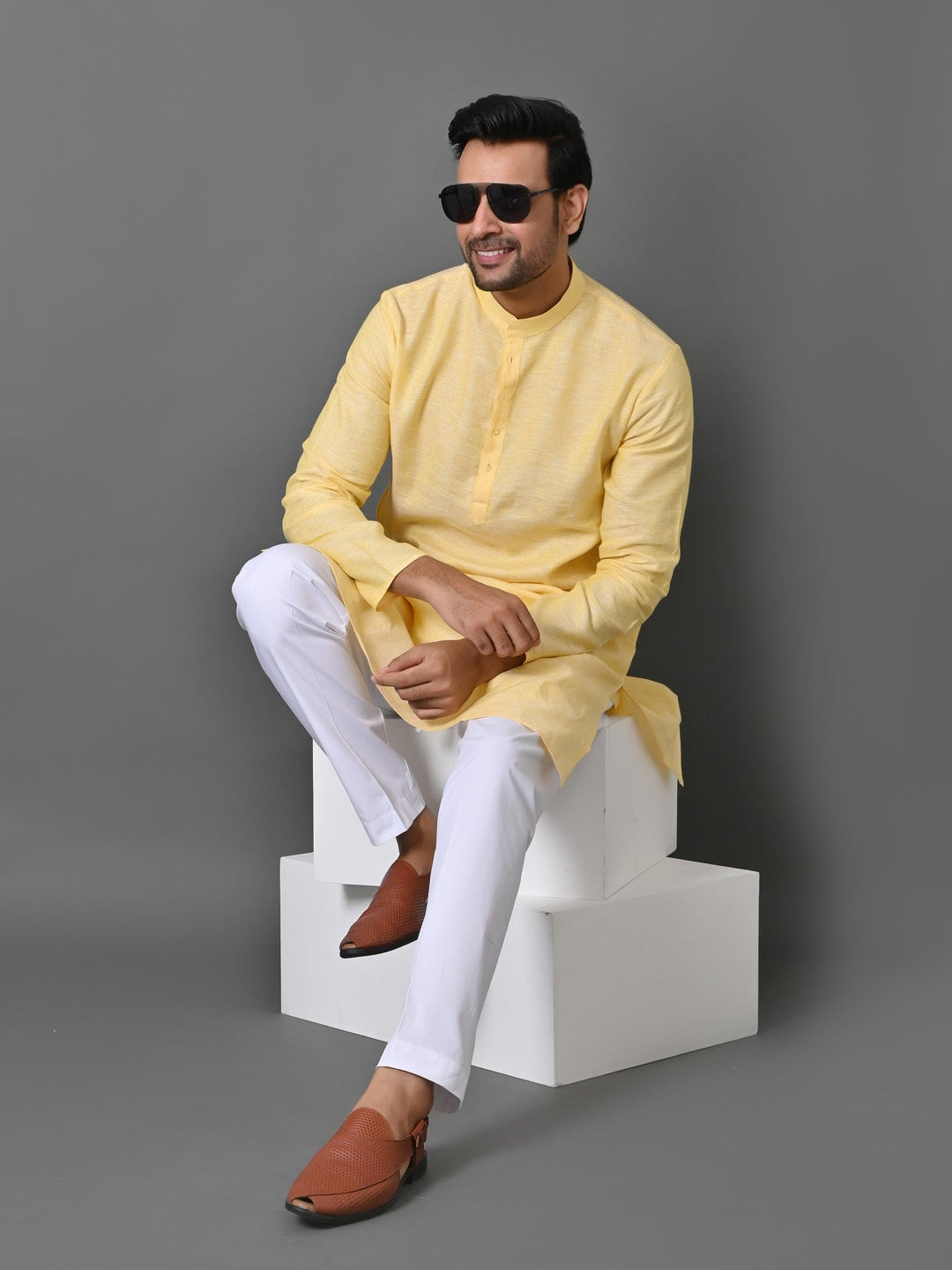 Solid Yellow Kurta Set