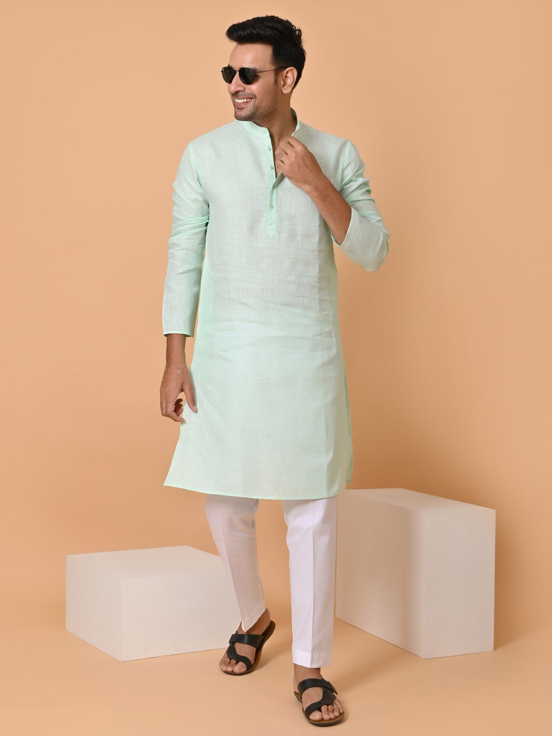 Solid Green Kurta Set