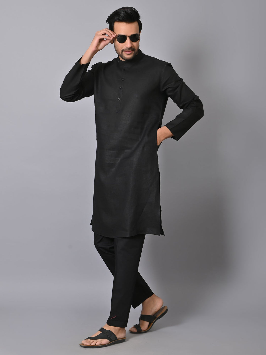 Solid Black Kurta Set