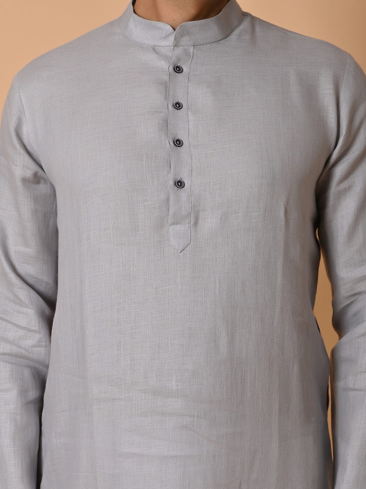 Solid Grey Kurta Set