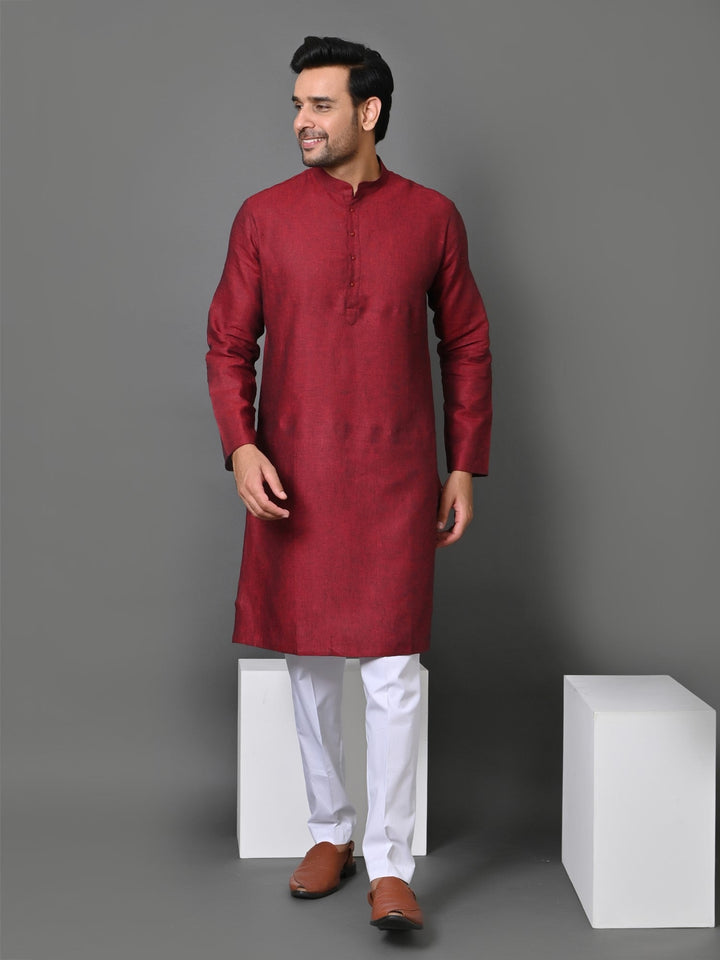 Solid Maroon Kurta Set