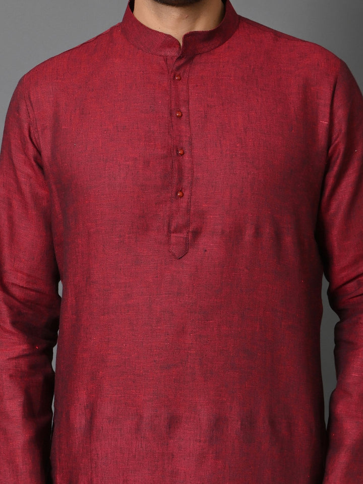 Solid Maroon Kurta Set