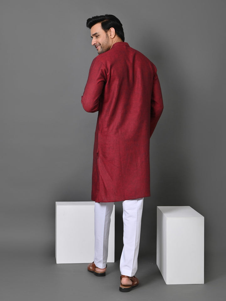 Solid Maroon Kurta Set