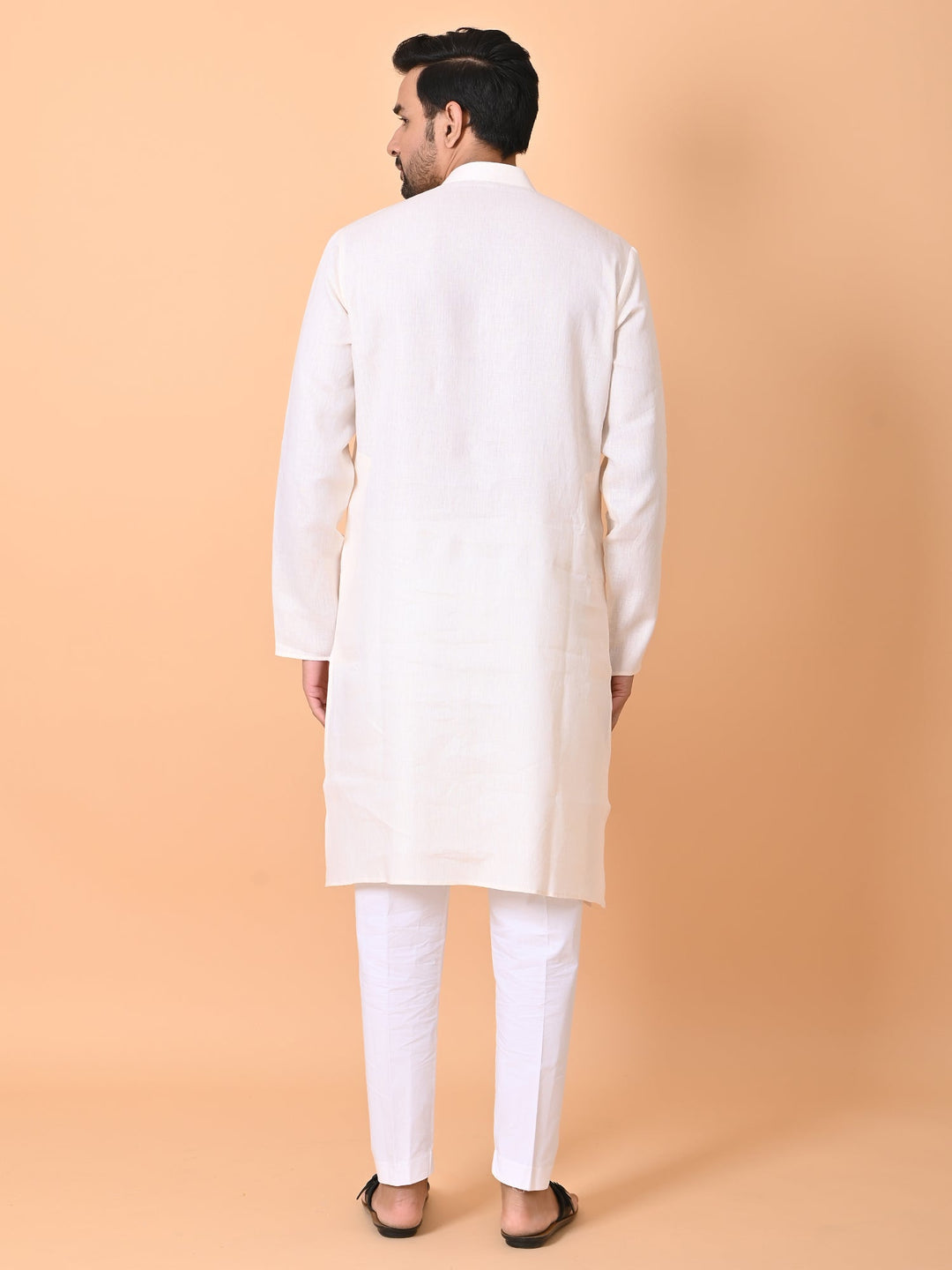 Solid Cream Kurta Set