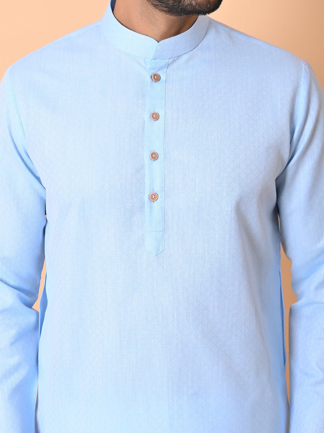 Textured Blue Kurta Set