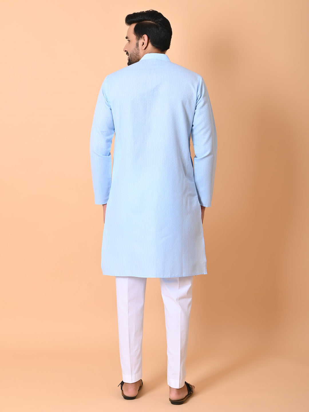 Textured Blue Kurta Set